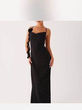 BRAND NEW Peppermayo Black Polka Dot Maxi Dress